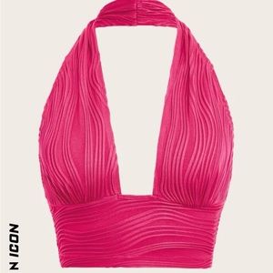 Top court ras-du-cou unicolore dos-nu